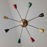 Lustre araignée vintage,luminaire spoutnik ancien