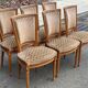 Set of 6 solid wood and velvet chairs in Louis XVI style.