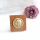 Vintage frame in wood and brass, Holy Virgin medallion - Spiritual treasure