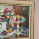 Original Swedish Oil on Canvas – "Flowers and Fruit by Ellis Wallin"