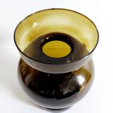 Vase vintage verre fumé