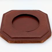 Ashtray / Catch-all Mid-Century Solid Glass Murano Style & Leather 1960