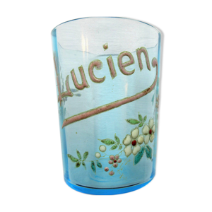verre bleu émaillé