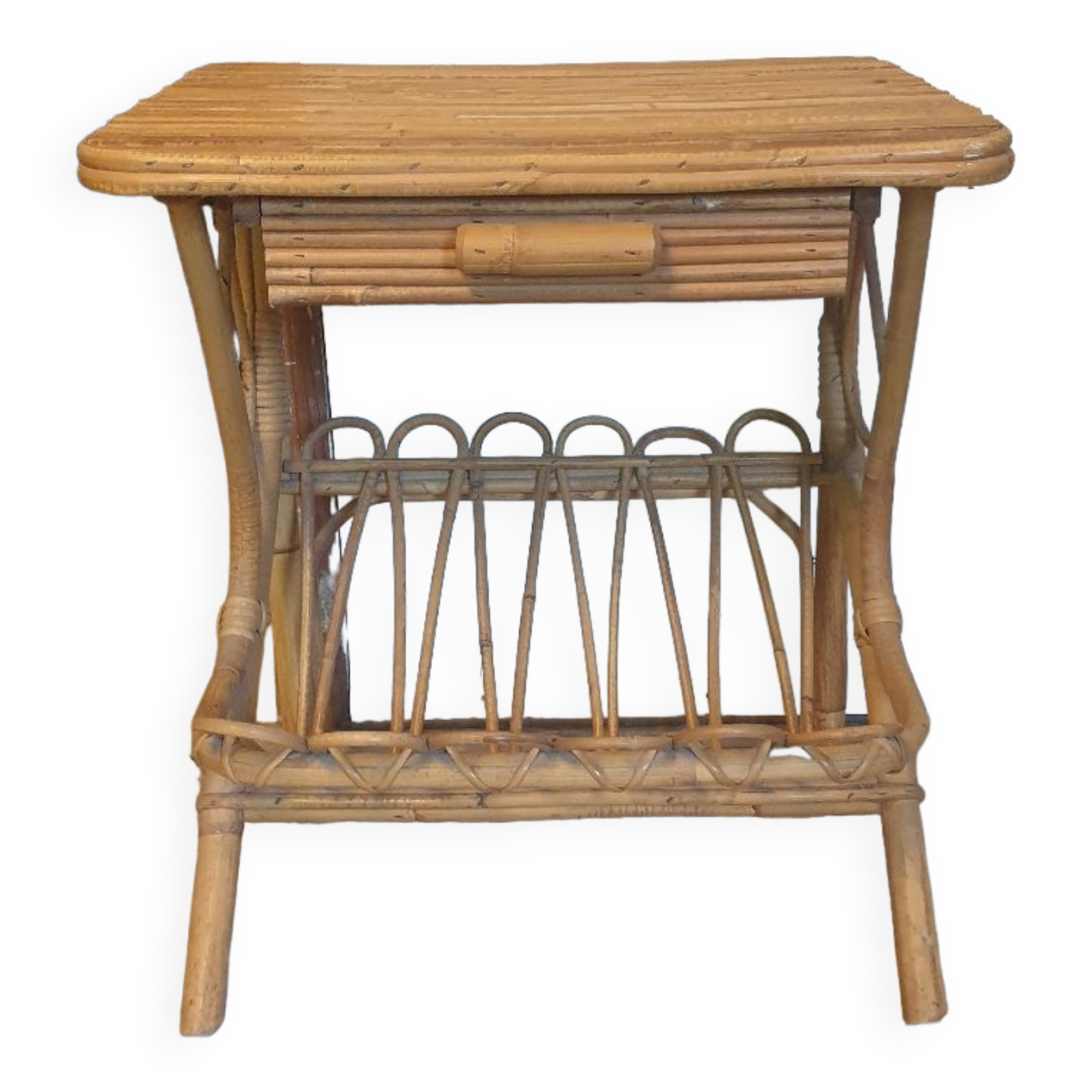 Rattan bedside table