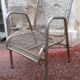 Vintage armchair in ribbed fabric and chrome steel from the 1940s France