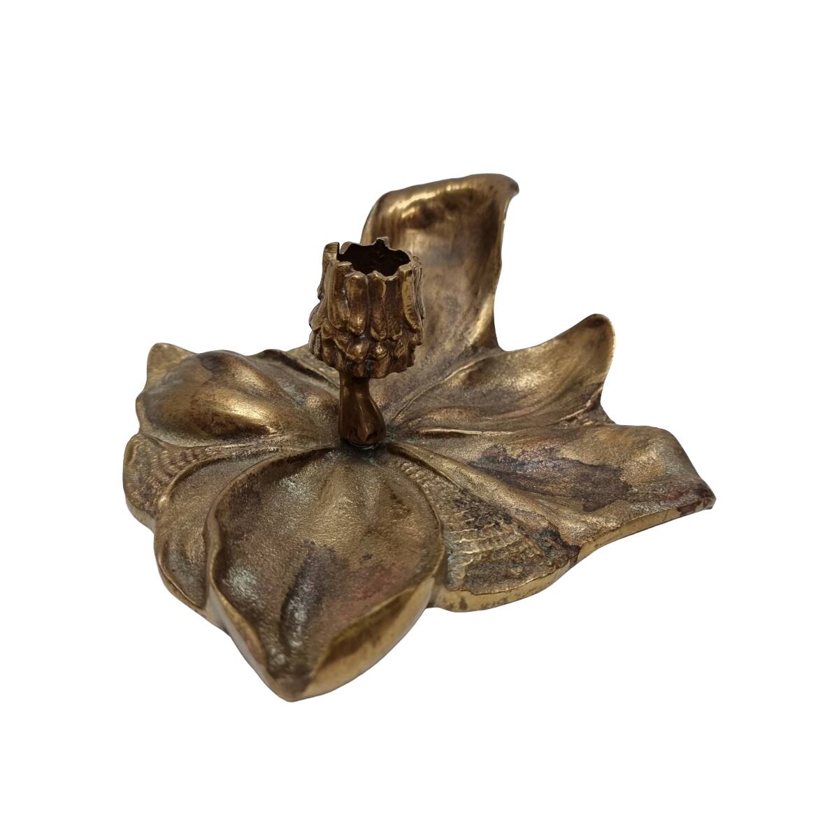 Art Nouveau Style Candlestick Leaf Shape, mid-century