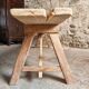 French antique wooden bench – Rustic farmhouse bench – Poplar and chestnut – Late 19th century – 198 cm