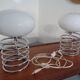 Opaline Glass and Chrome Table Lamps from Honsel, 1970s, Set of 2