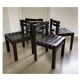 Set of slatted chairs with a vintage design.