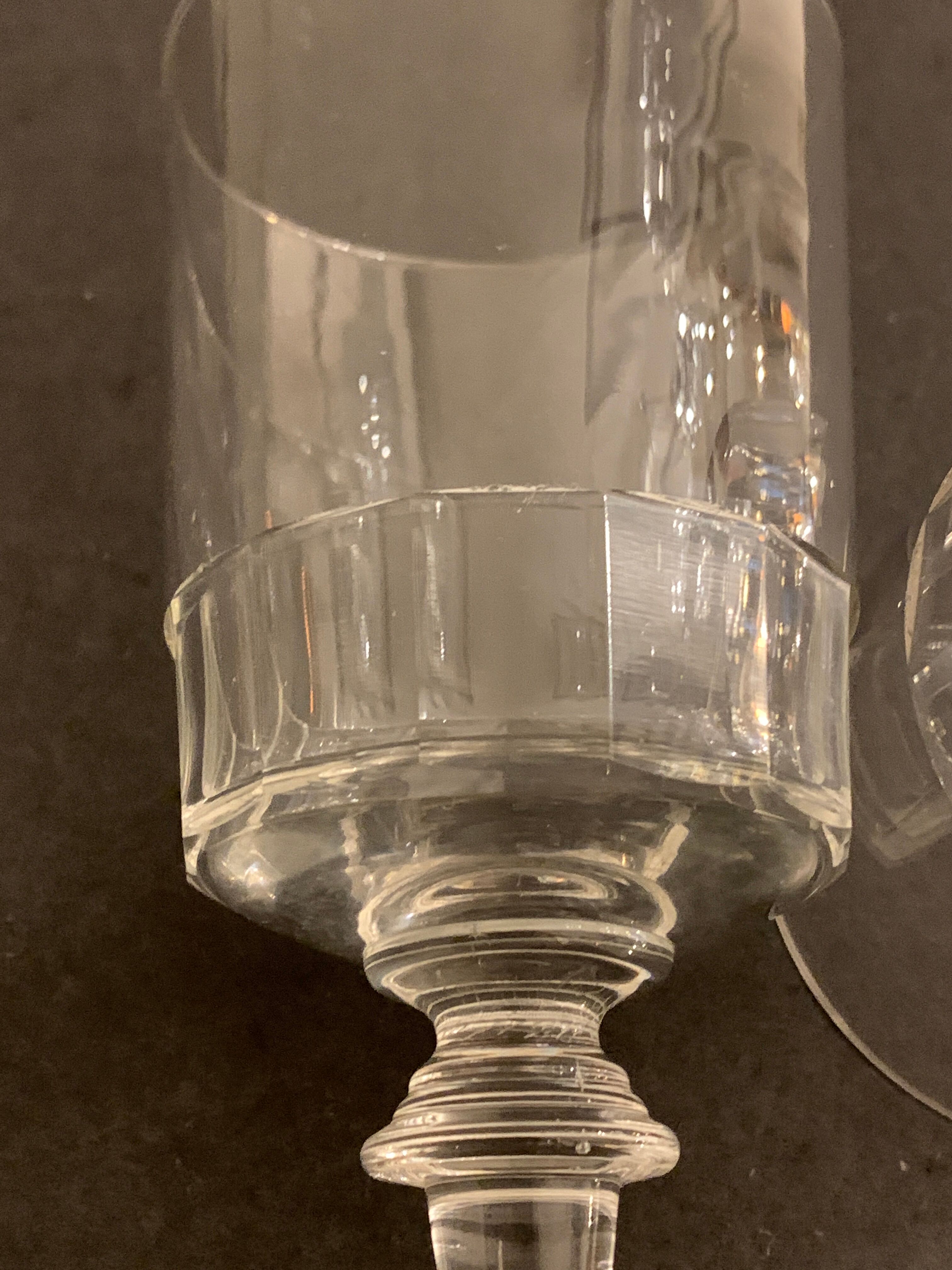 8 old blown glasses, with cut sides, Mirabeau model from Baccarat