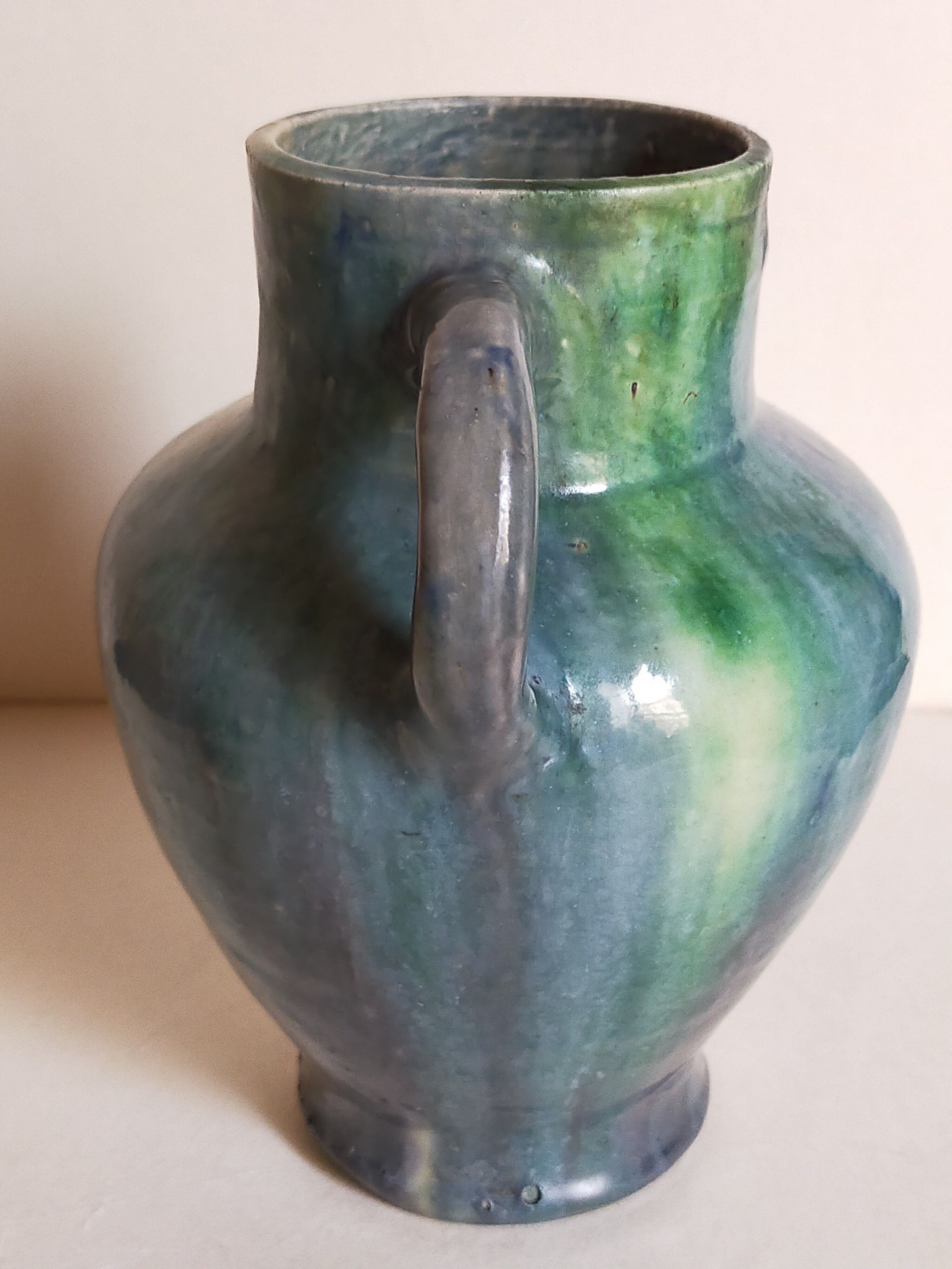 Ancient pottery with blue enamel 19th century