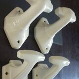 Set of 4 coat hooks, antique porcelain coat rack, art deco circa 1920