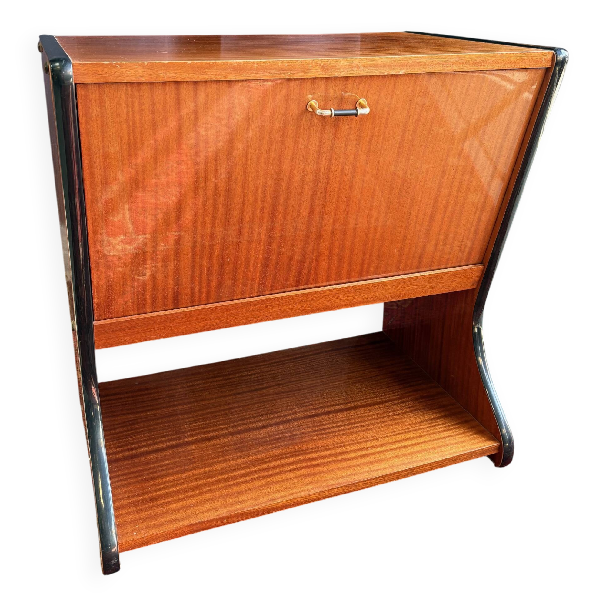 Vintage mini bar in wood and metal – 1950s/60s