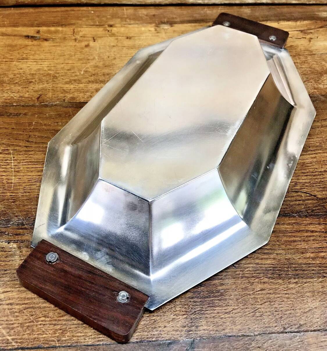 Bannette basket bread basket Art Deco silver metal Rosewood Christofle Alfenide