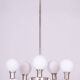 Art Deco Chandelier in Nickel, Steel and Opaline Glass, Czech, 1920s