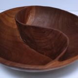 Yin Yang carved wooden pocket emptier from the 80s