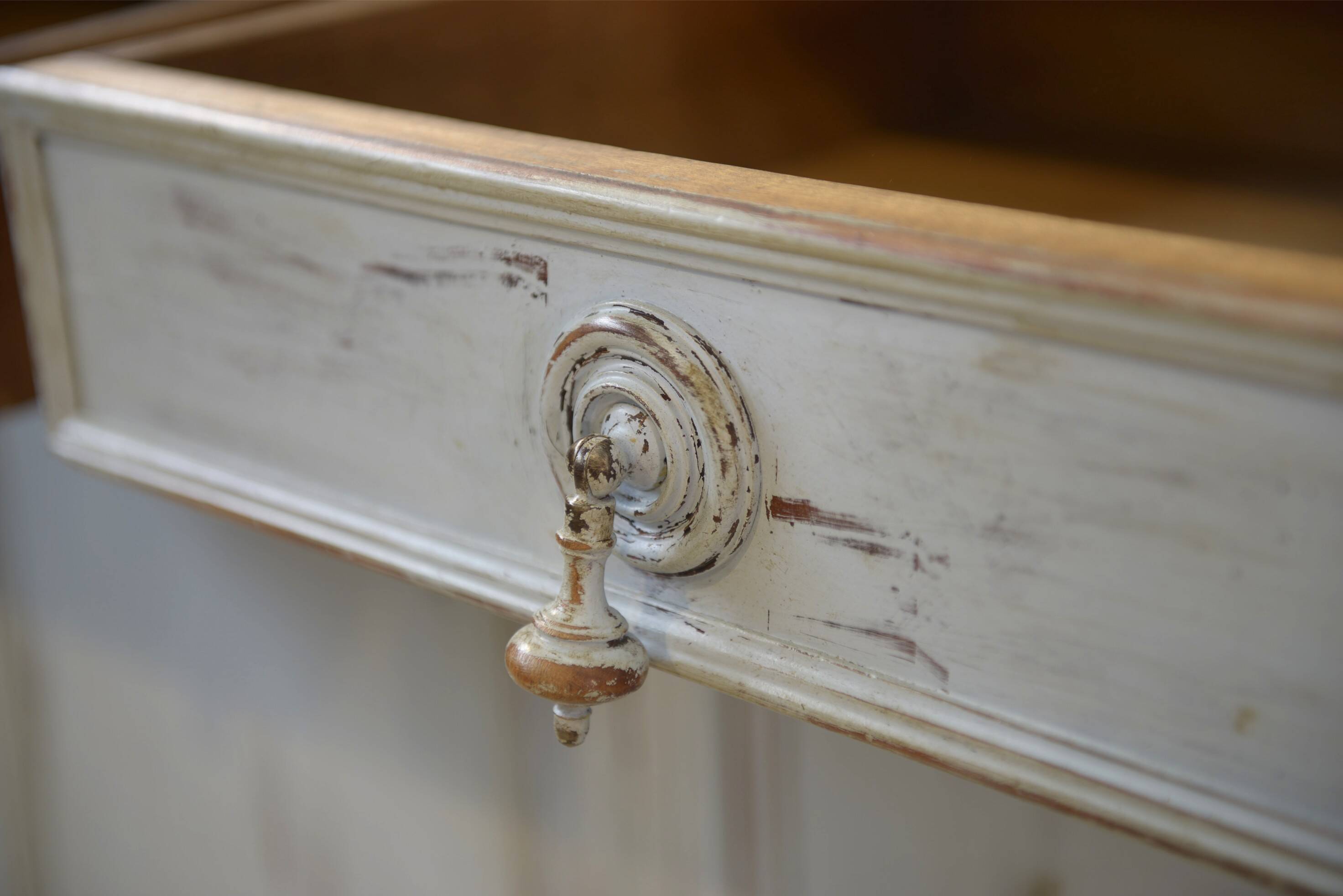 Patinated two-body buffet from the 19th century.