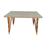 Rattan table vintage compass feet