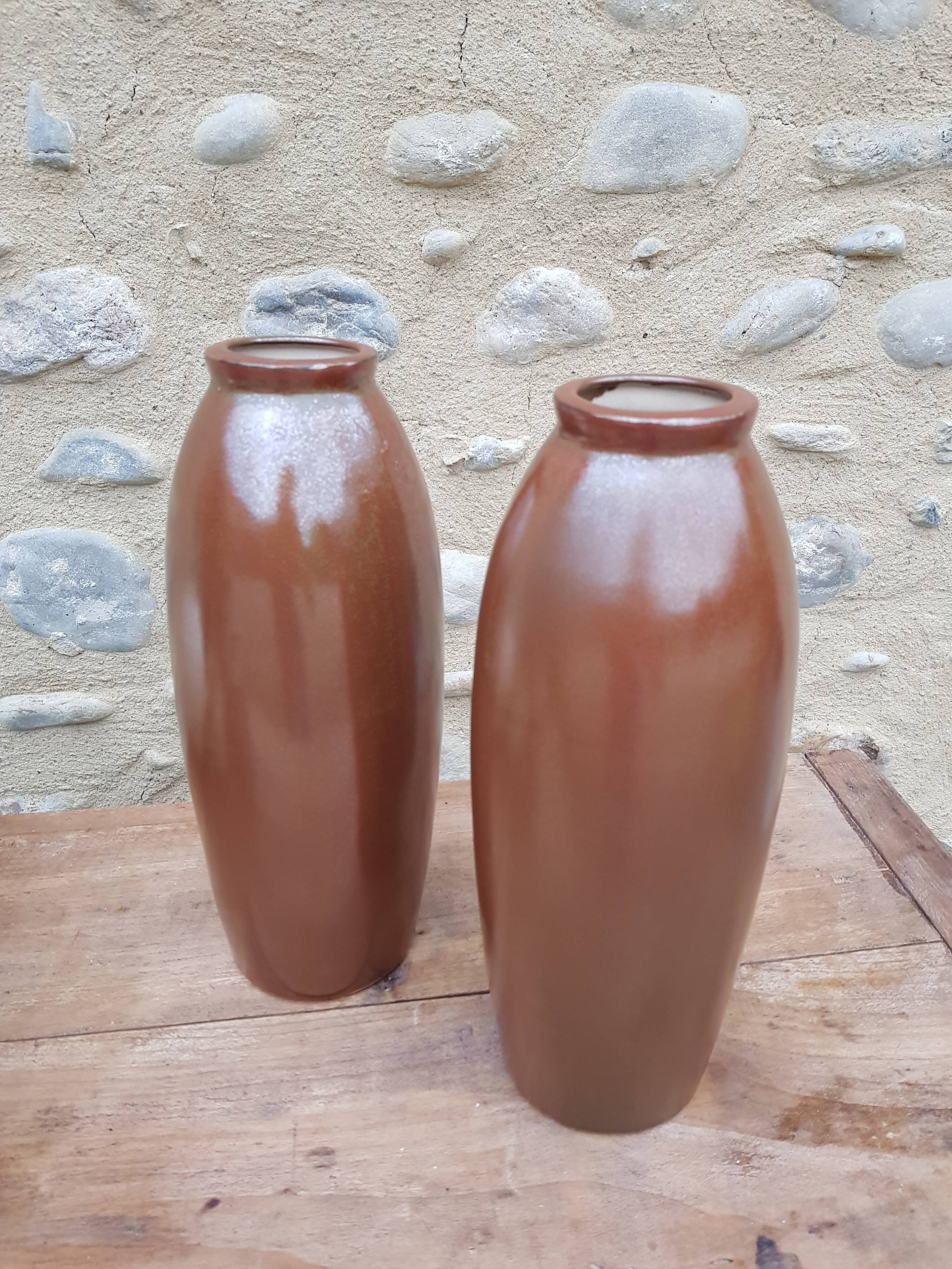 Paire de vases en grès