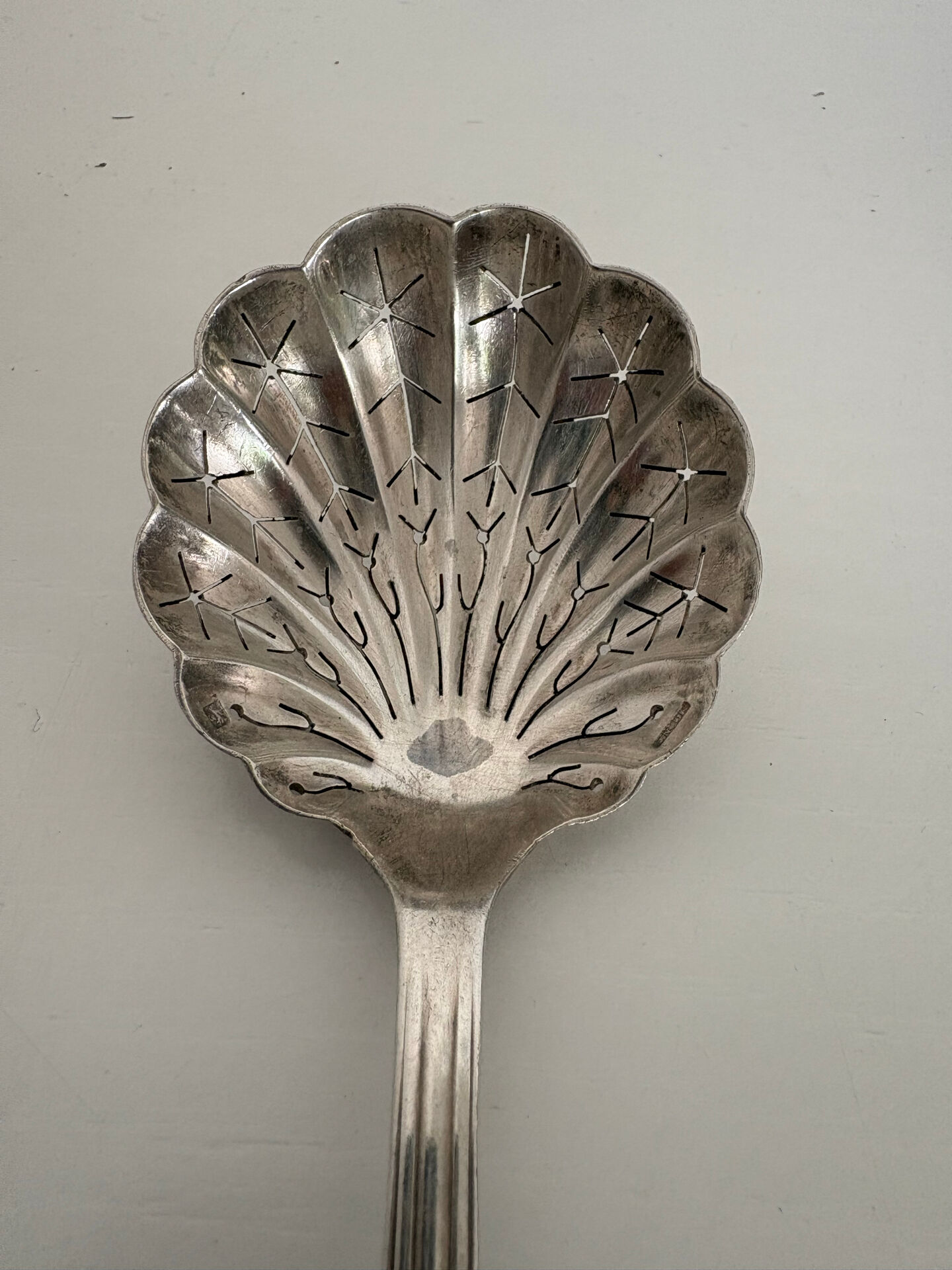 Large serving spoon / Ercuis spoon in silver-plated metal