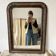 Antique Louis Philippe mirror in black and gold, 93X68cm
