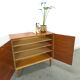 Fineer vintage schoenenkast met legplanken, Kama Möbel
