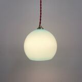Lot 3 vintage blue opaline hanging lamps