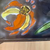 Vintage wrought iron and ceramic side table from Vallauris