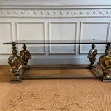 Table basse bronze à tête de chevaux