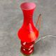 Mid-century Italian Red Glass and Brass Table / Wall Lamp