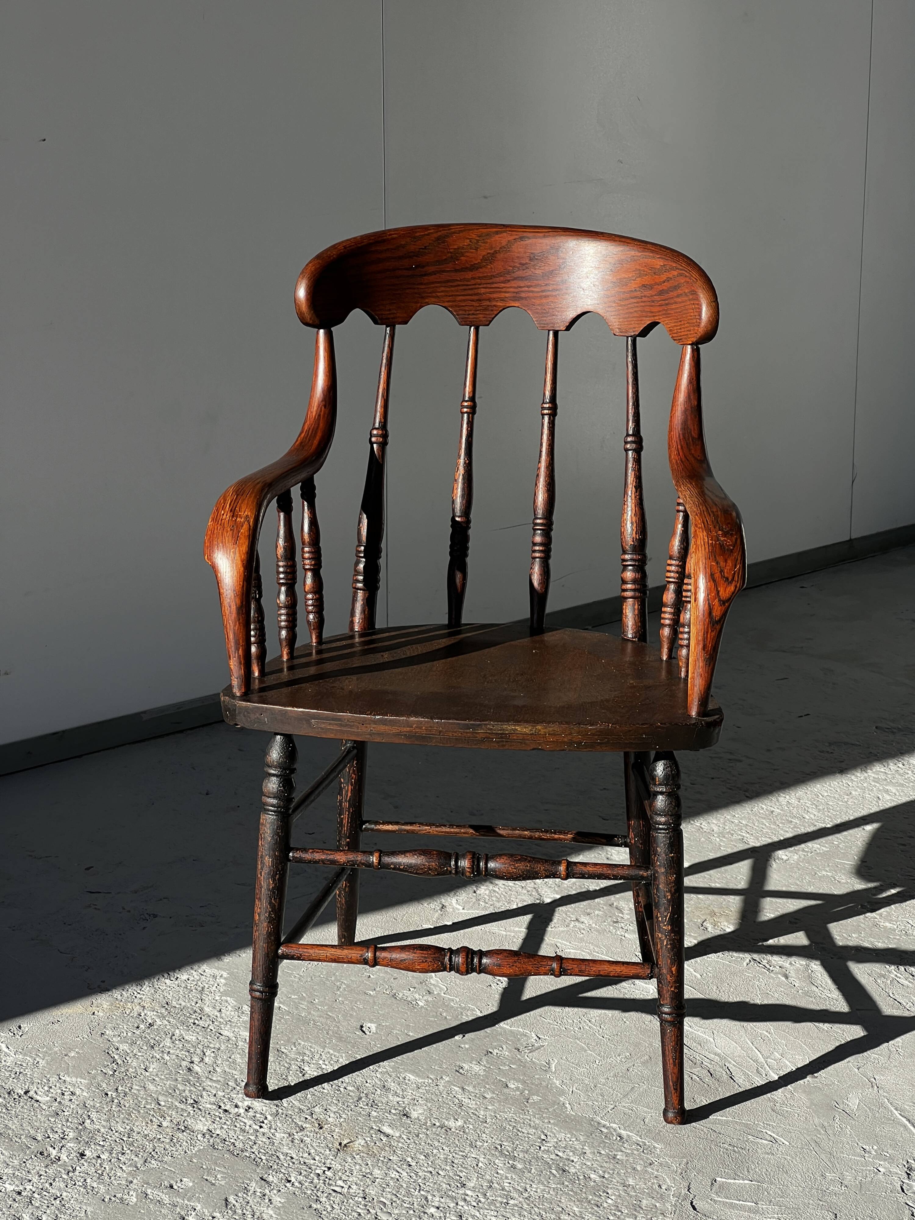 Fauteuil Windsor en bois tourné XXIXème