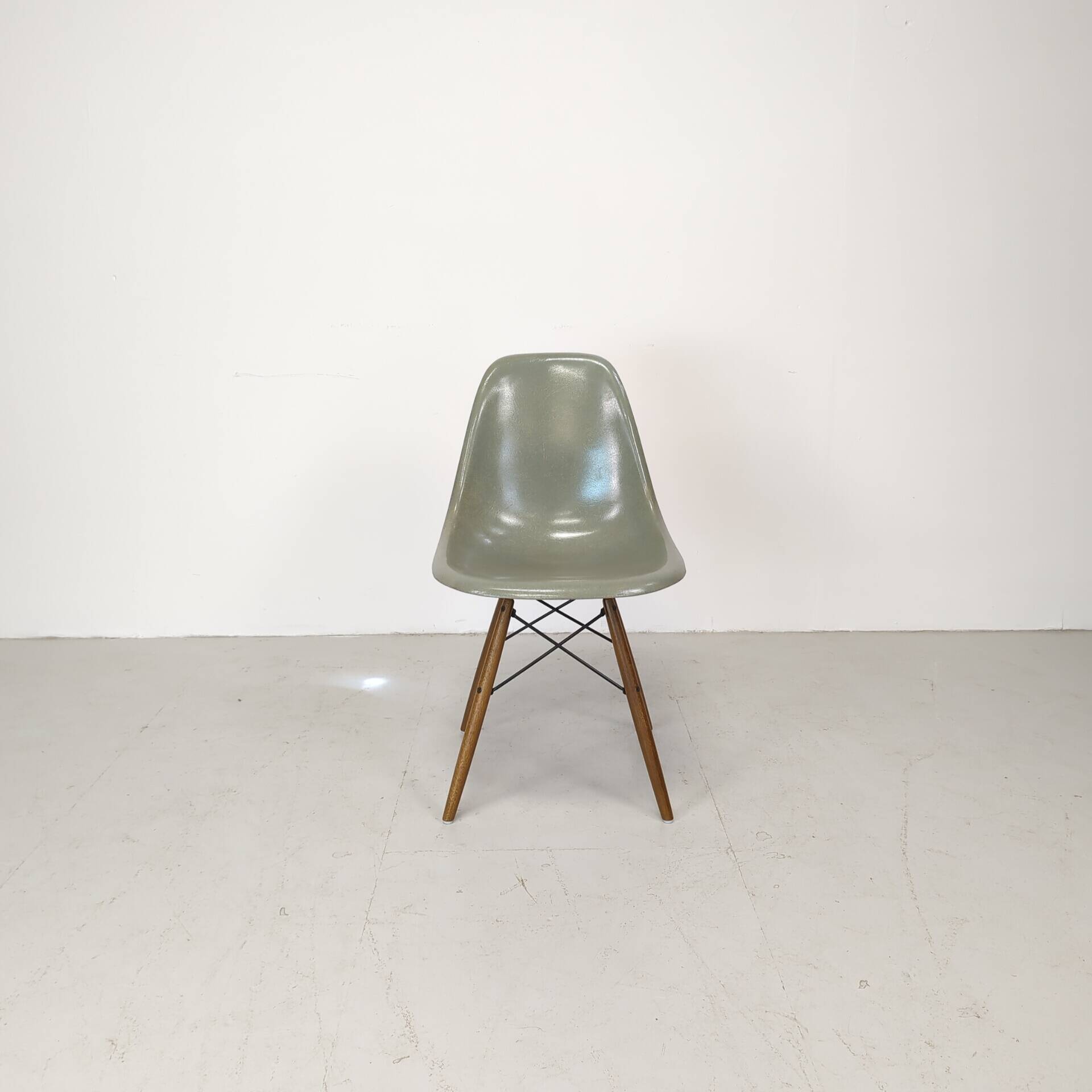 Eames Herman Miller DSW side chair in seafoam green