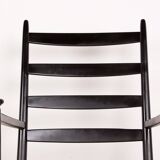 Danish Rocking Chair in lacquered wood and fabric model 218, Thomas Harlev 1960.