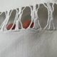 Drap ancien monogramme LR en lin et coton brodé