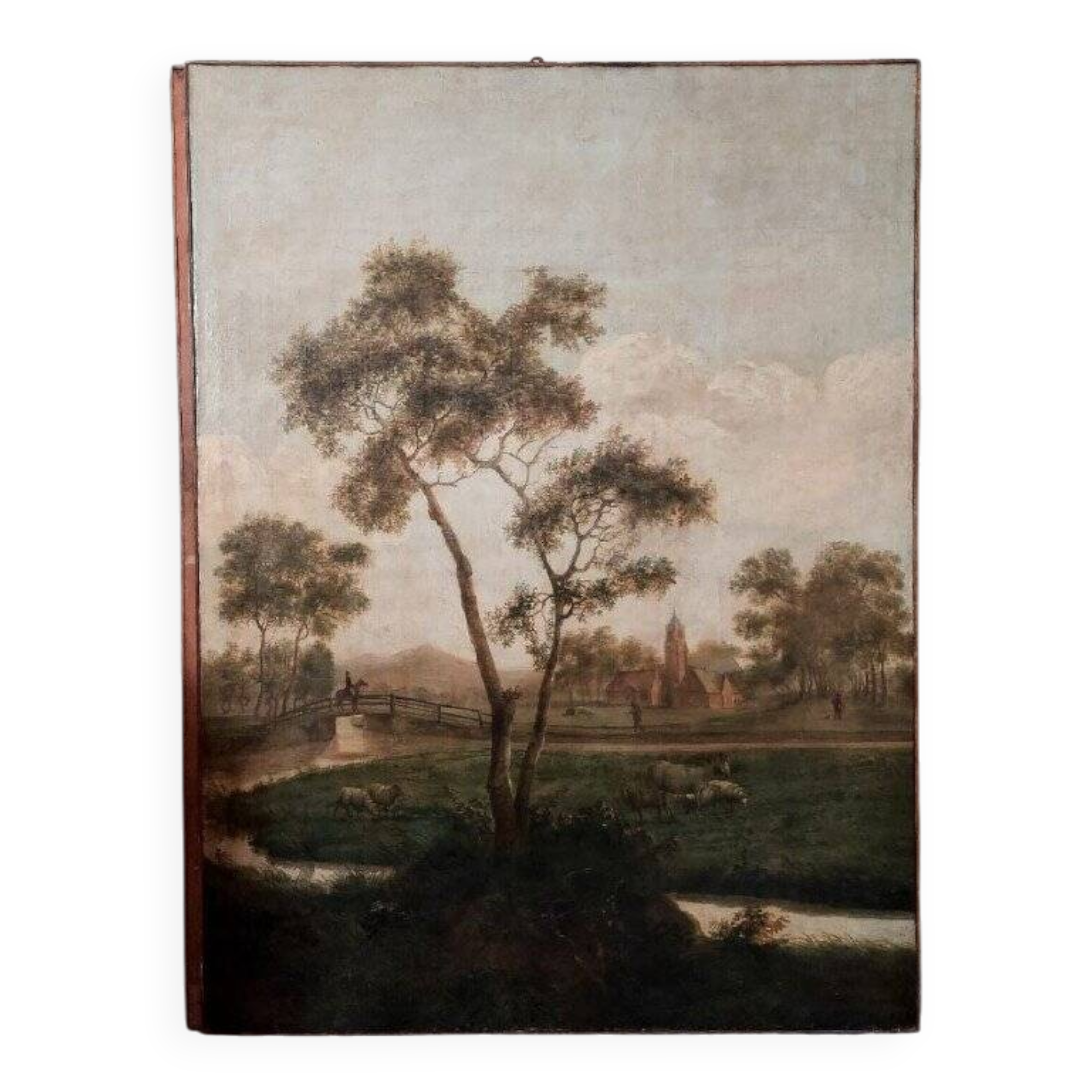 Large oil painting on canvas 2 m x 1.50 m - animated landscape - Charles Louis Verboeckhoven