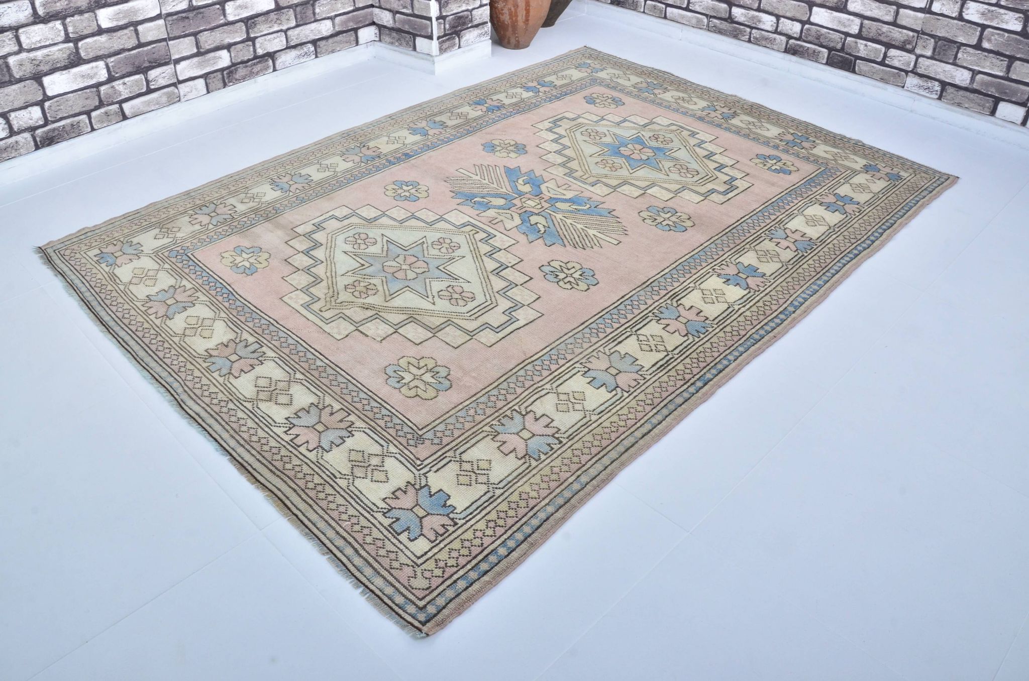 Oushak floral rug sku 3543