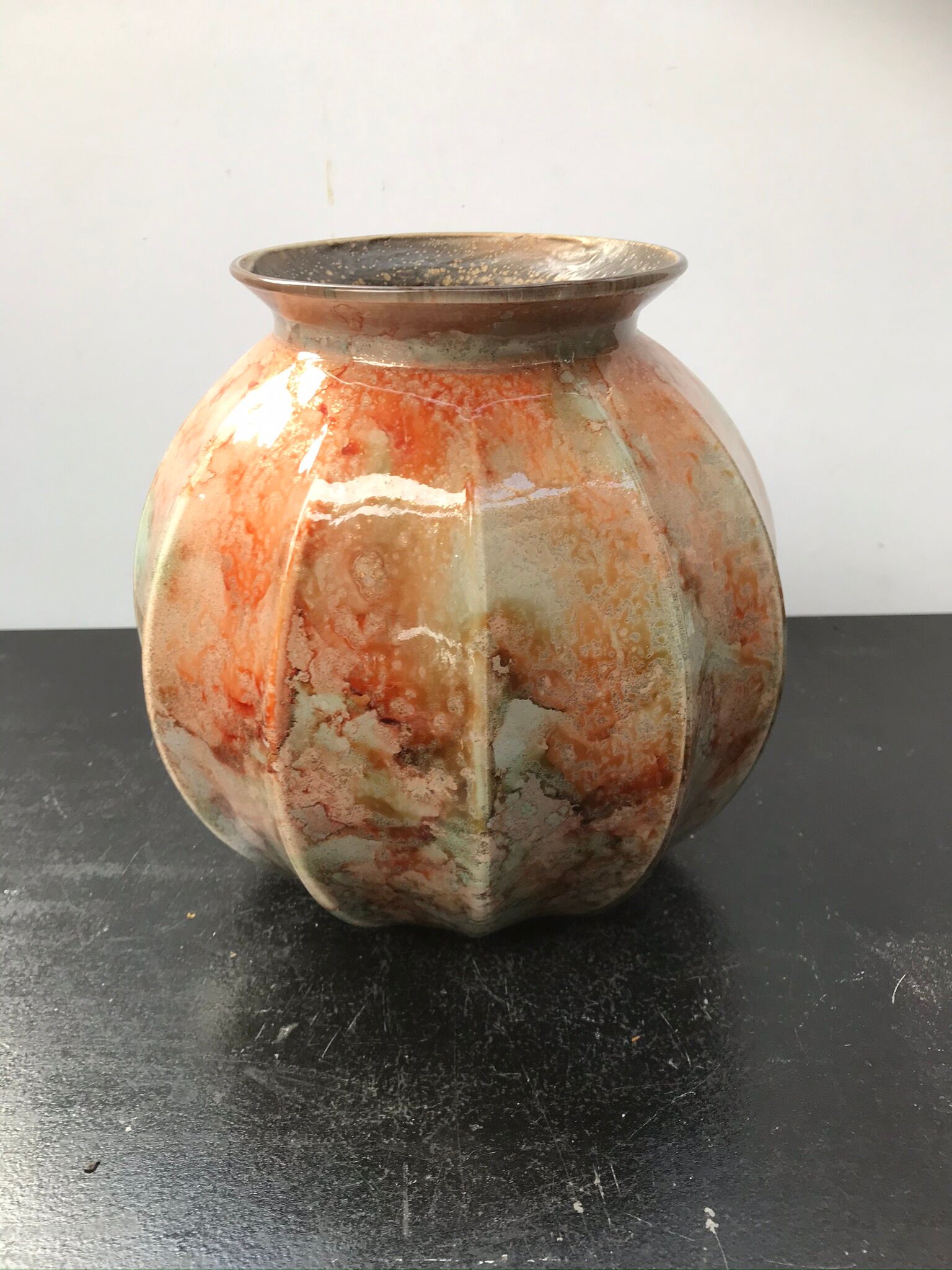 Vintage ceramic ball vase