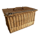 Antique wicker basket with closure and handle