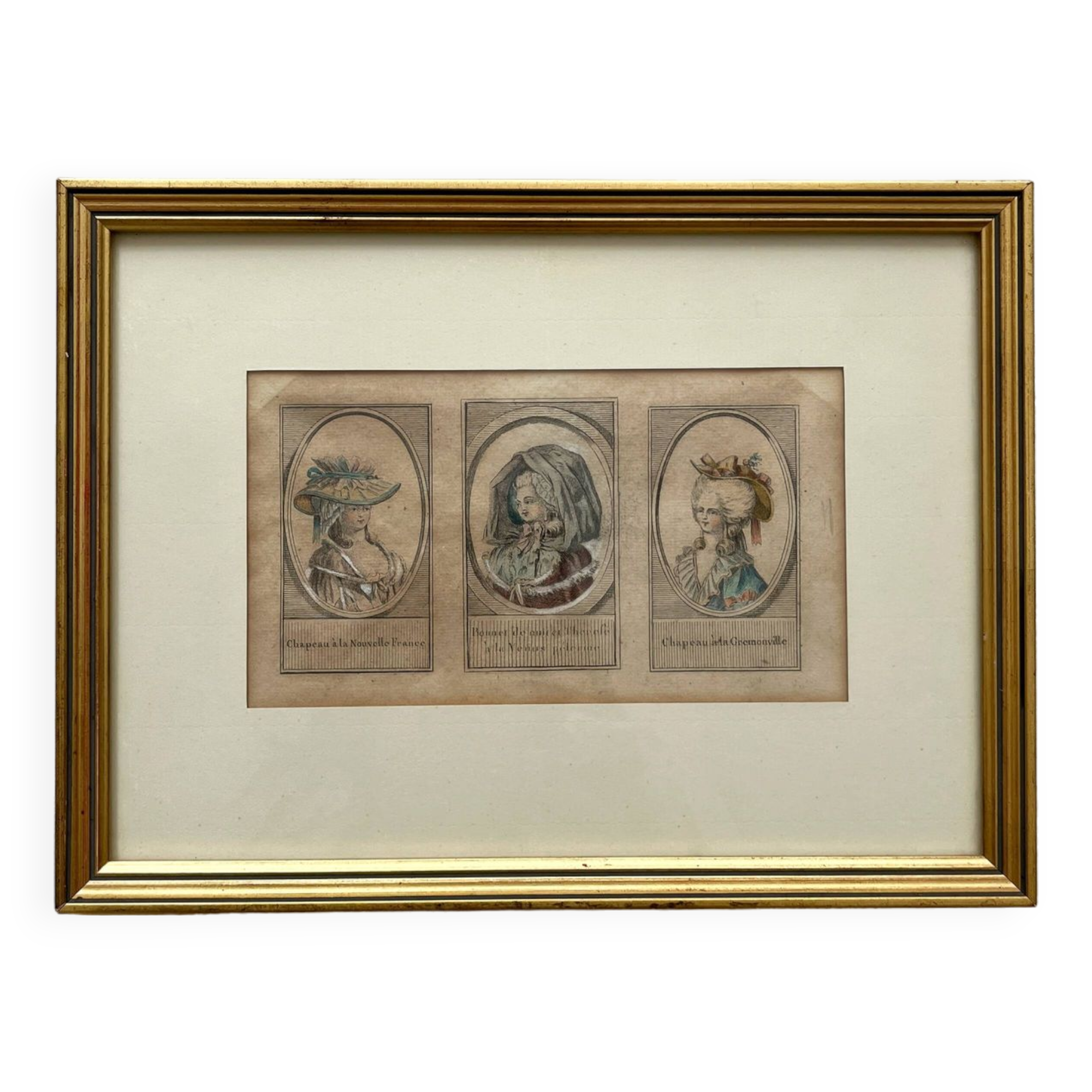 Lithograph of an old fashion engraving by Desrais, 18th century