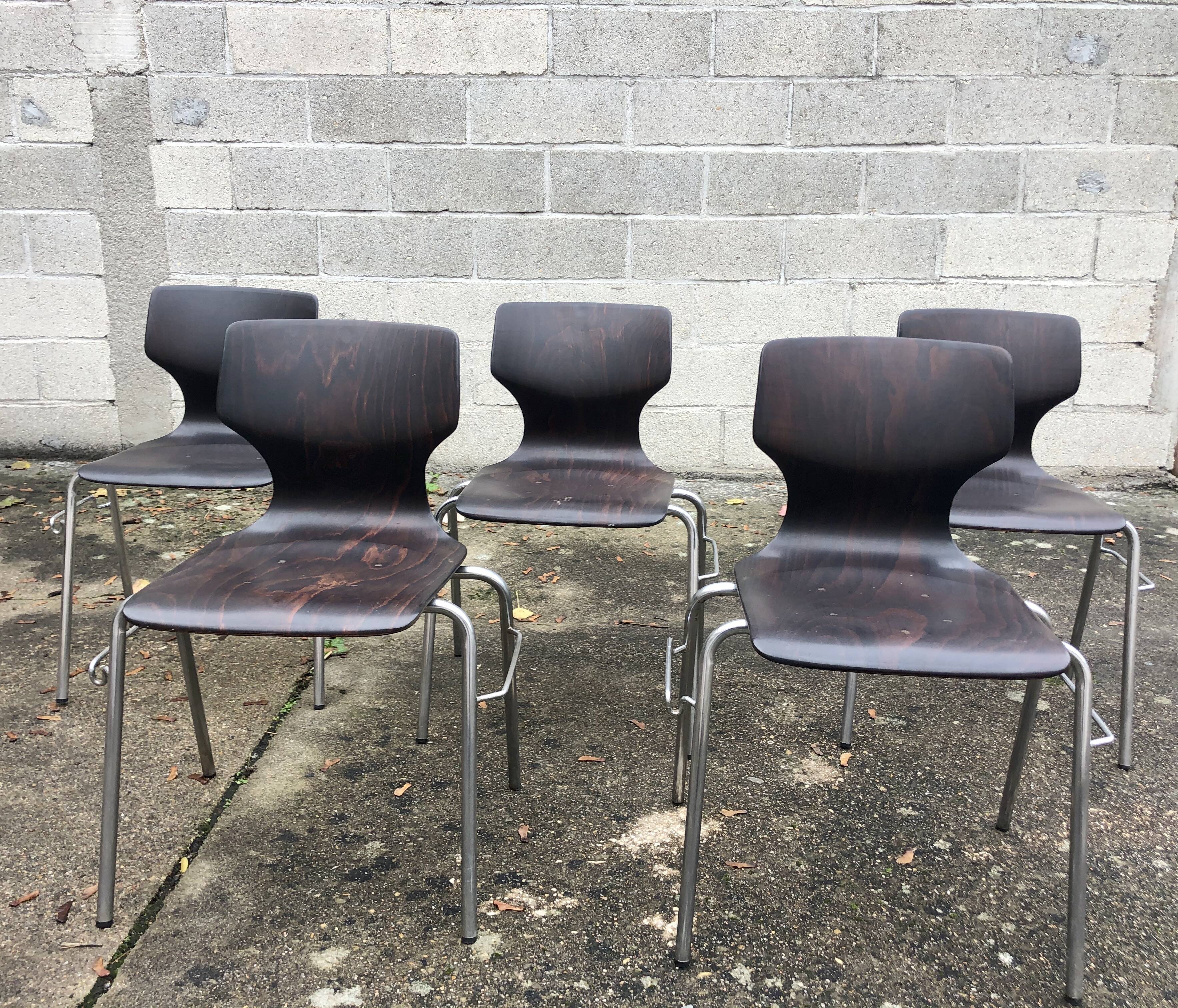Lot of 4 vintage Flototto chairs