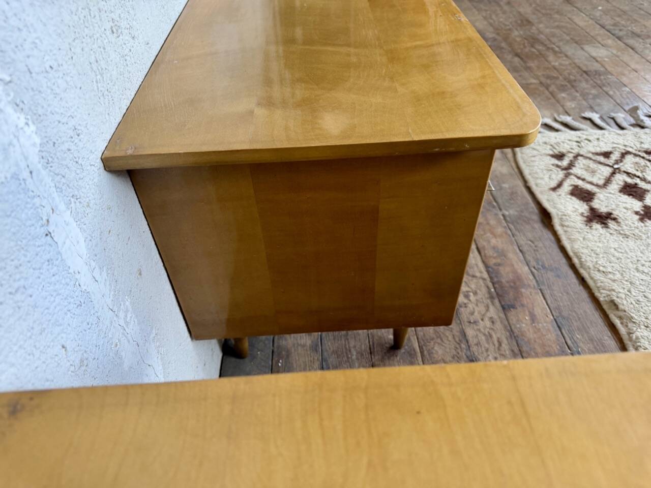 Vintage bedside tables / compass leg nightstand