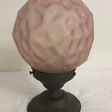 Art Deco Pink Glass Globe Wall Ceiling Light
