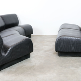 Black snakeskin modular sofa by Don Chadwick for Herman Miller 1970s