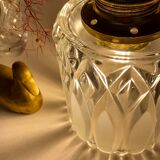 Vintage tulip walking lamp in transparent and frosted glass