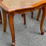 4 Louis XV chairs in solid wood and cane