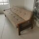 Banquette day bed en chêne design 1970