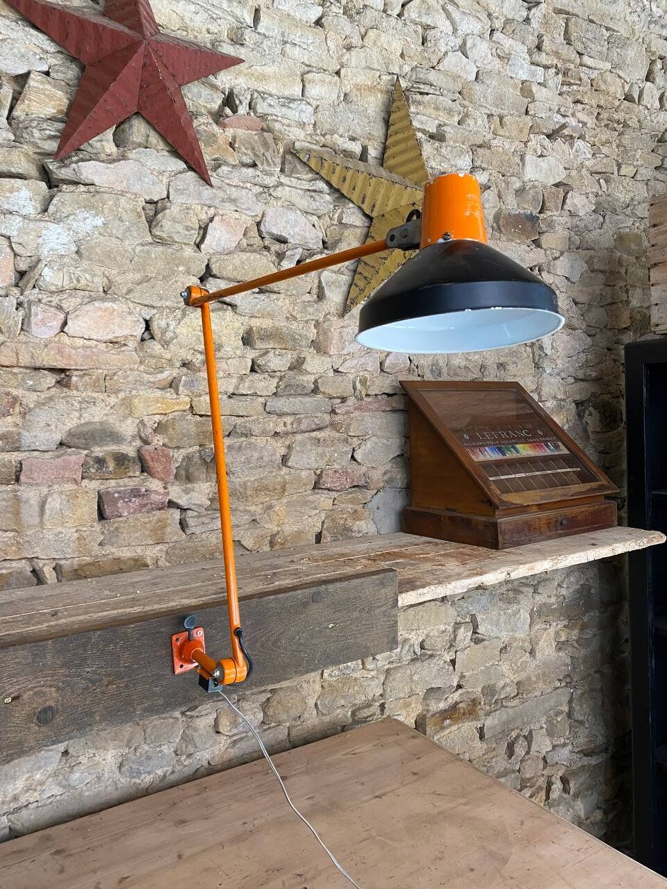 Wall lamp - 2 arms - orange and black