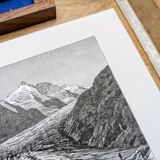 Pasterze and Grossglockner, Austria, printed illustration from 1878.