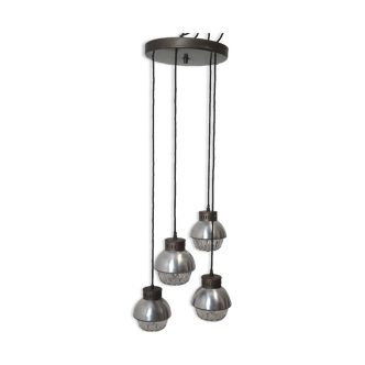 Cascade chandelier - vintage - aluminum and glass