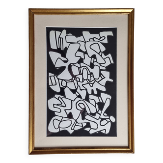 Screenprint after Jean Dubuffet, 1970s, gilded frame, under glass, 42 x 30 cm